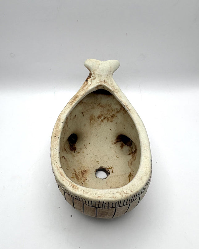 Ceramic Whale Planter Pot with Hand-Painted Floral Design